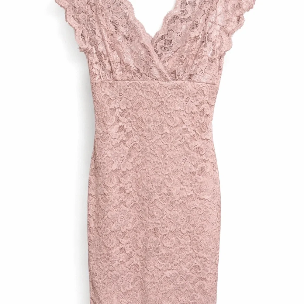 Marina Blush Pink Lace Sheath Dress Size 4 Cocktail Wedding Guest- knee length - Picture 5 of 5